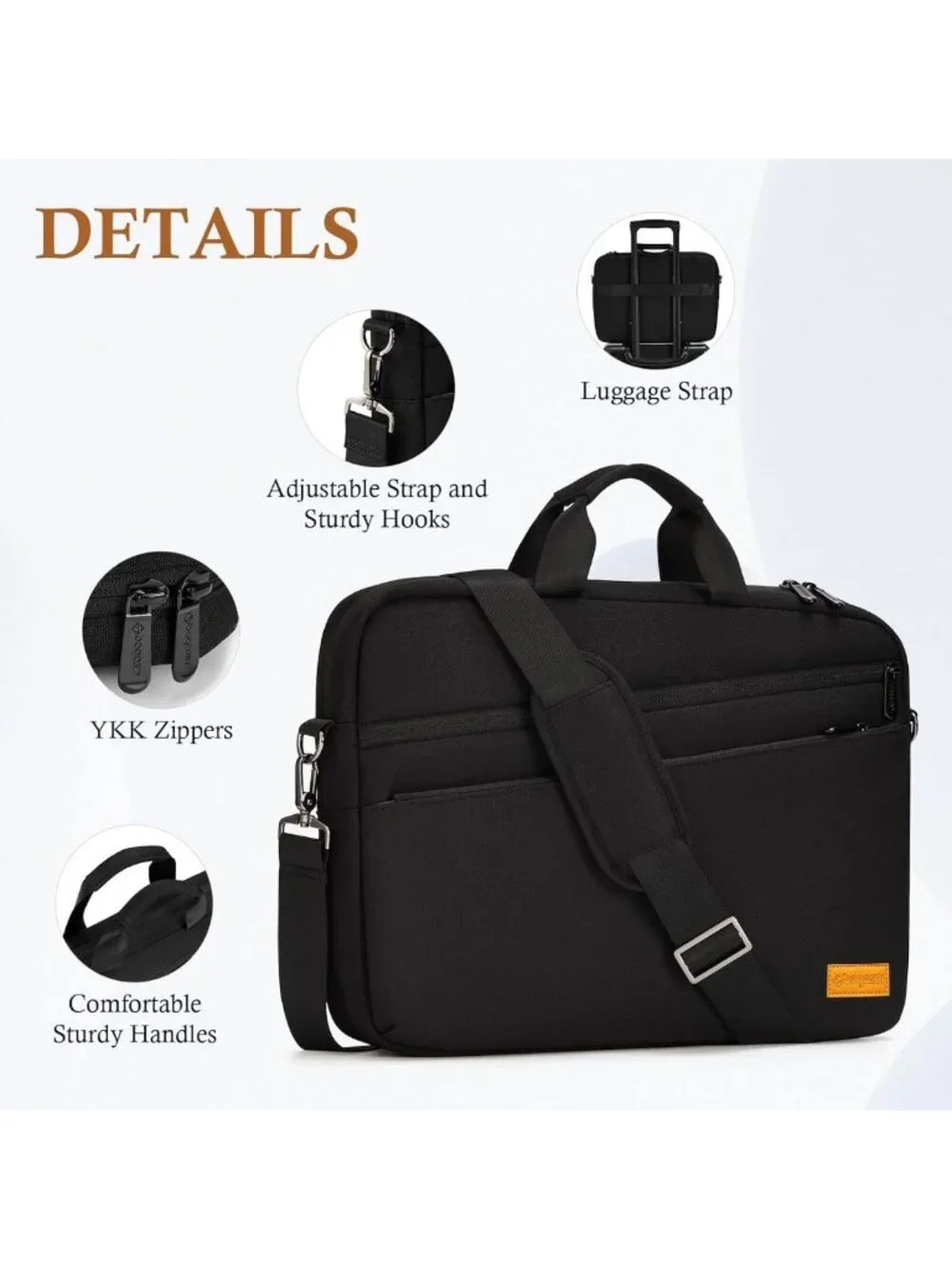 Stylish 15-16 Inch Laptop Shoulder Bag | Durable Carrying Case for PC & Mac